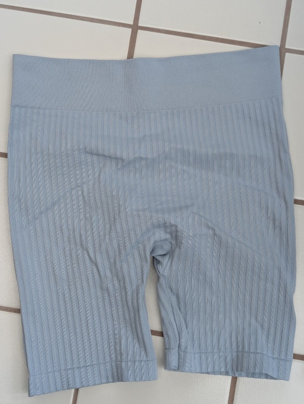 No Boundaries Light Blue Ribbed Knit Shorts